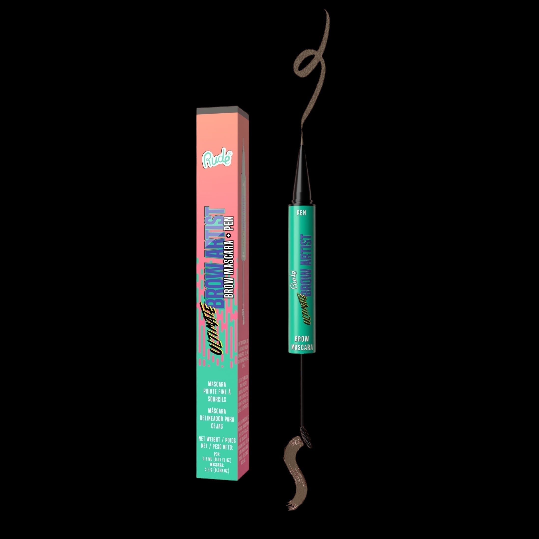 RUDE Ultimate Brow Artist Brow Mascara and Pen - Taupe by VYSN