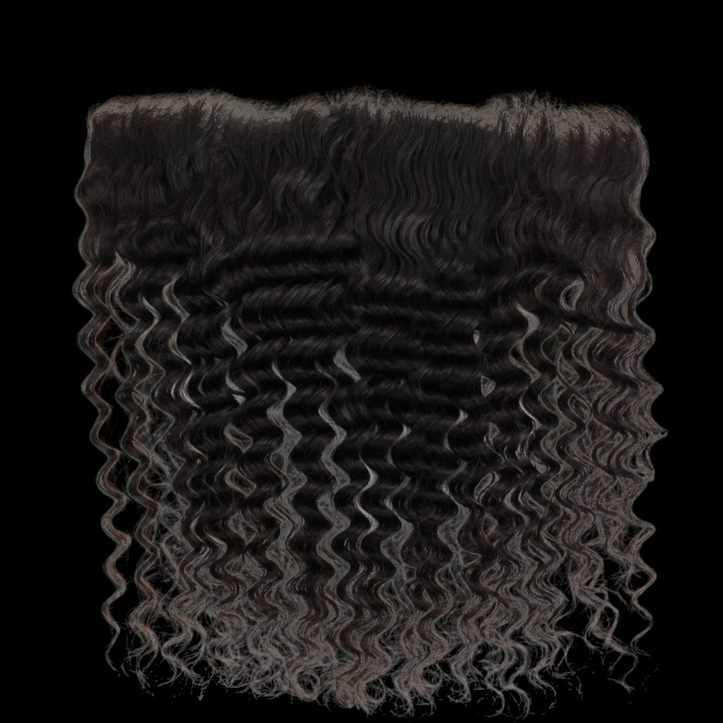 Deep Wave 13x4 Transparent Lace Human Hair Frontal by Private Label