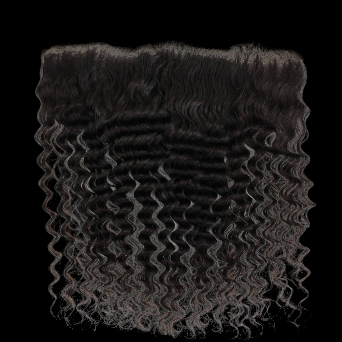 Deep Wave 13x4 Transparent Lace Human Hair Frontal by Private Label