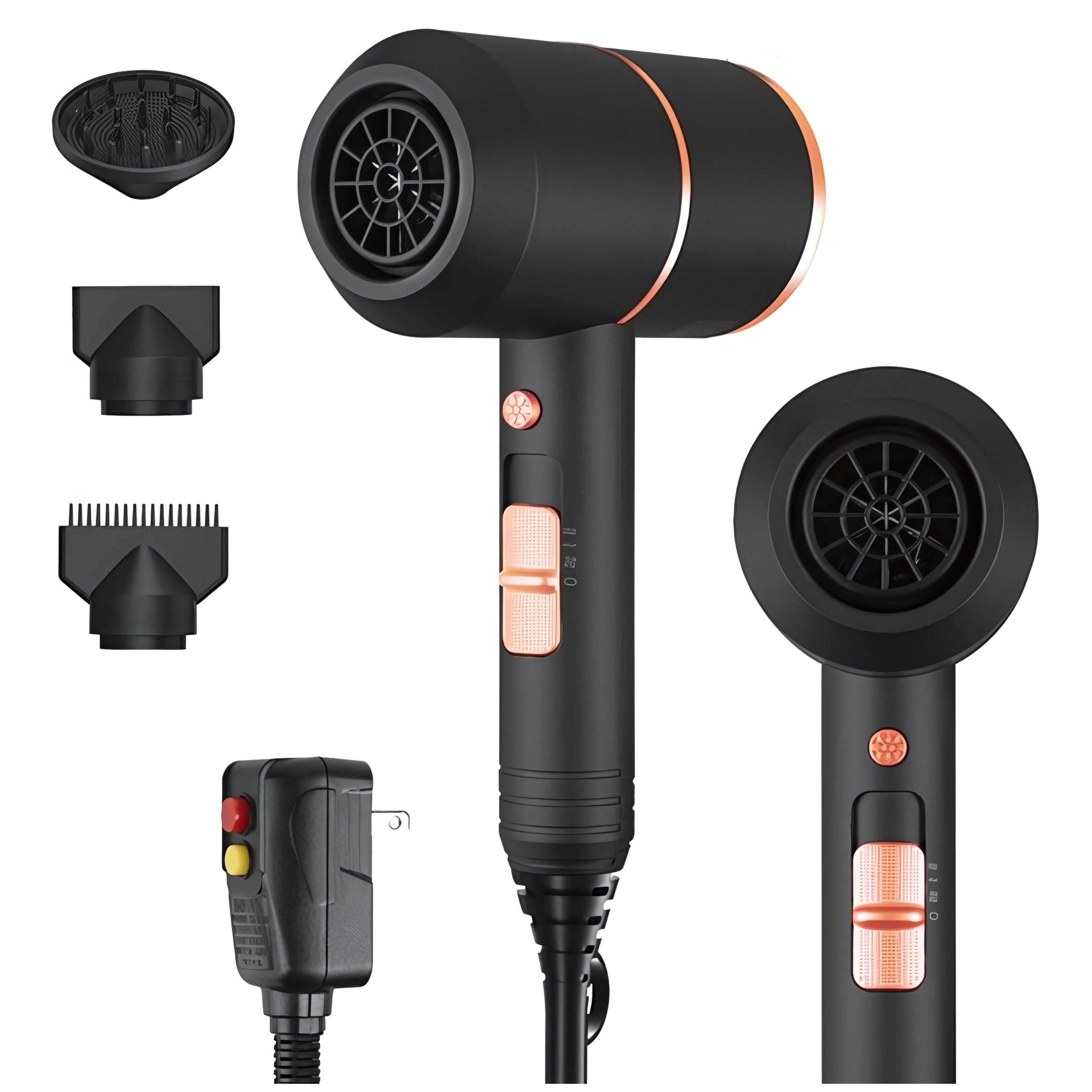 1800W Compact Hair Dryer with Cool/Hot Settings & Nozzles by VYSN