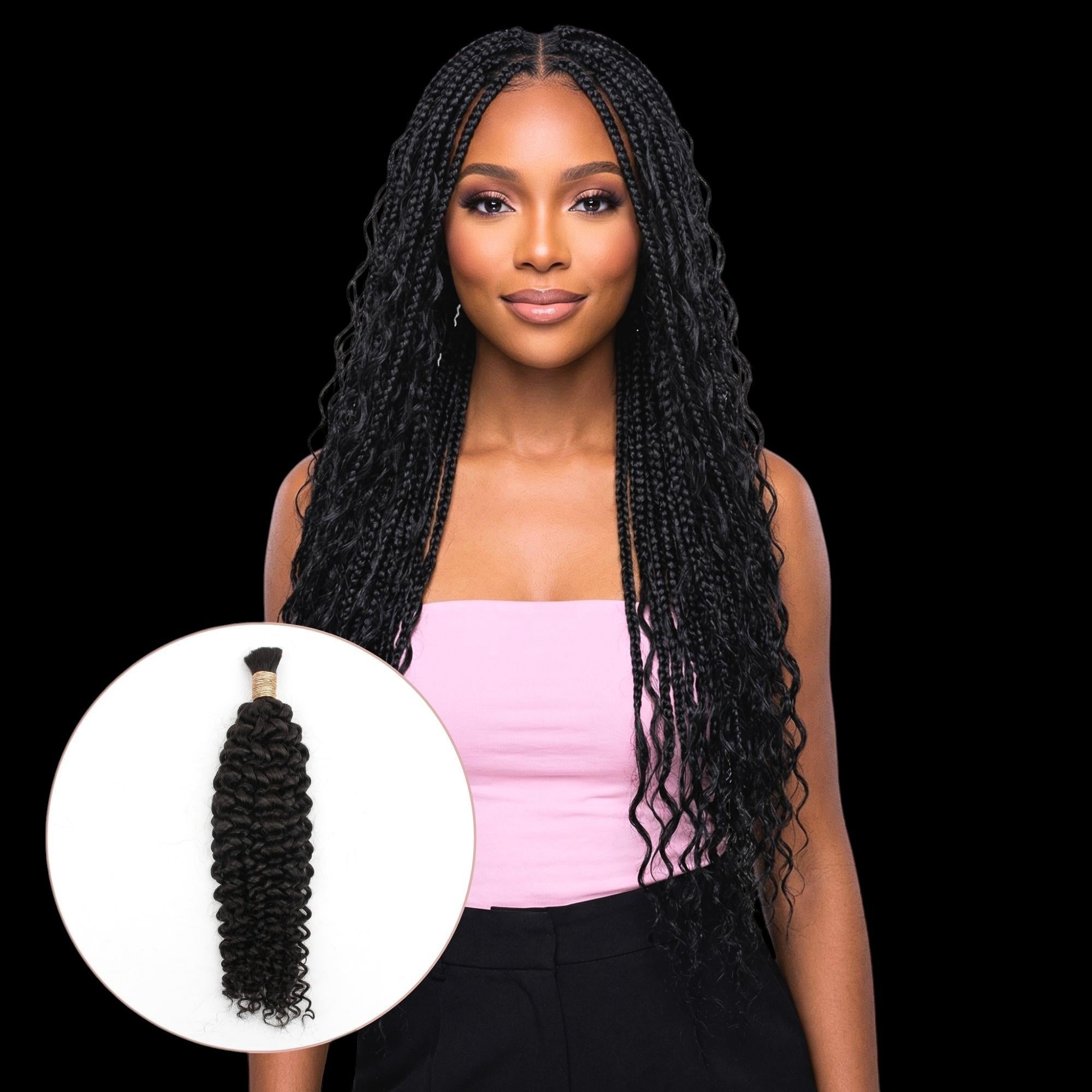 Water Wave Bulk 100% Human Braiding Hair by Private Label