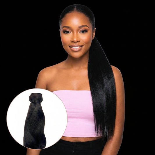 Yaki Straight 100% Human Hair Ponytail Extension by Private Label