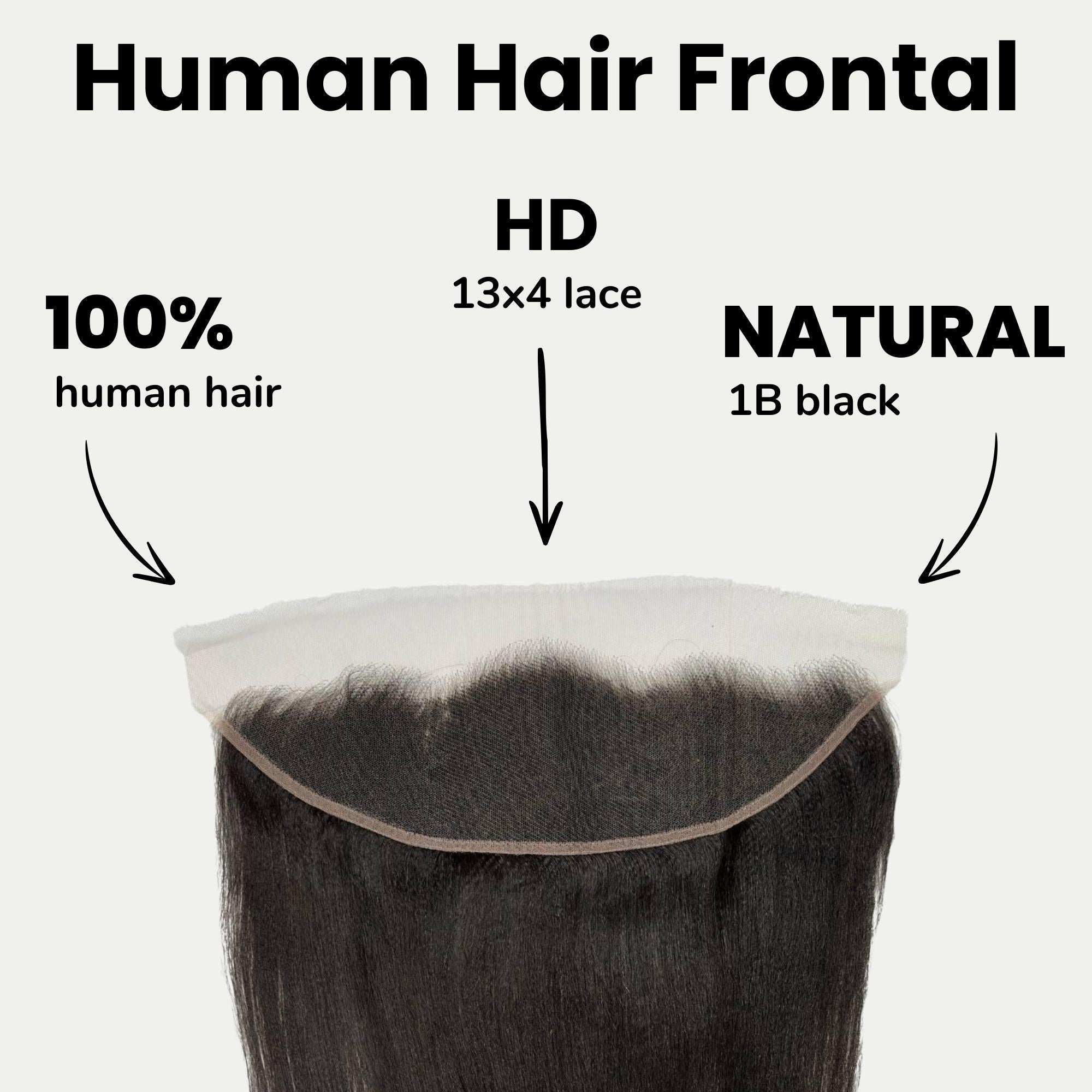 Yaki Straight 13x4 HD Lace Human Hair Frontal by Private Label