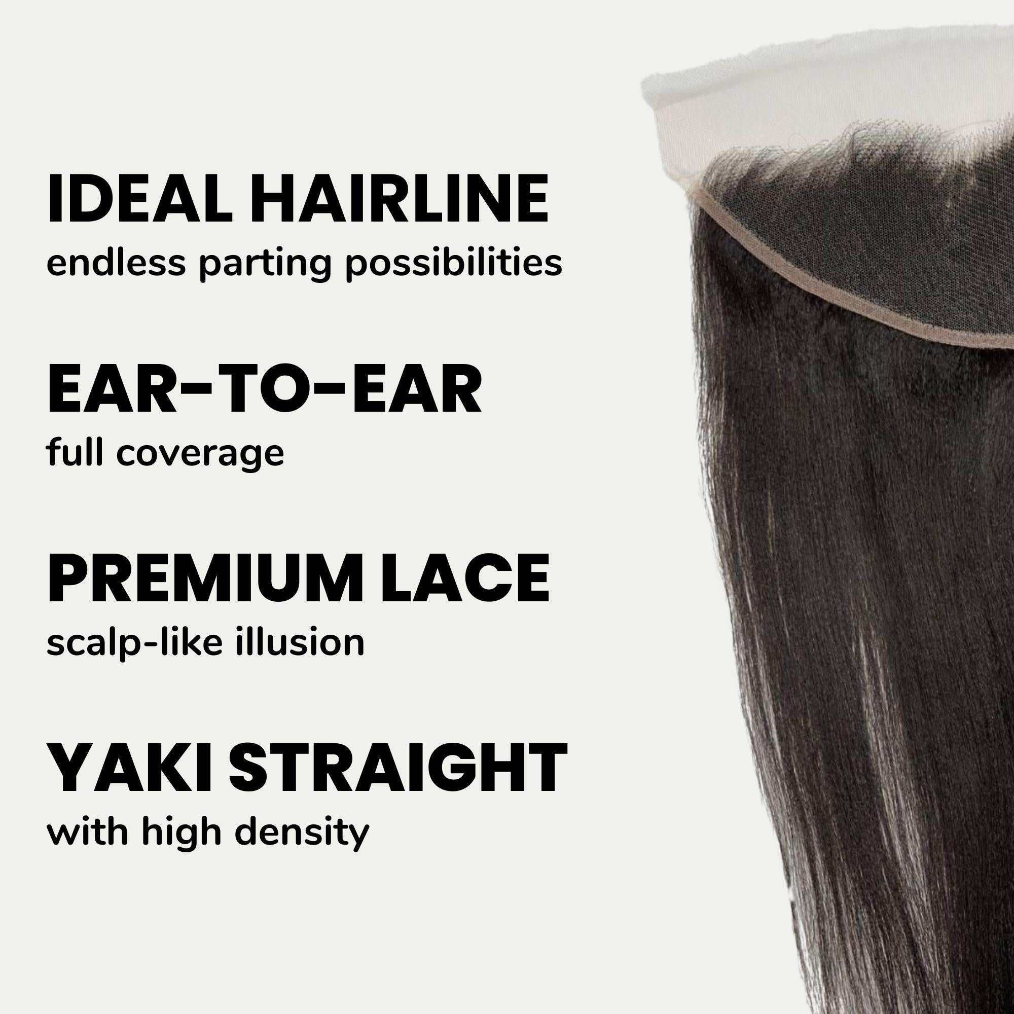 Yaki Straight 13x4 HD Lace Human Hair Frontal by Private Label