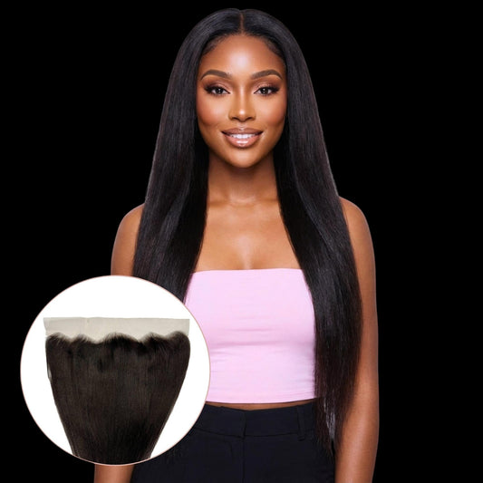 Yaki Straight 13x4 Transparent Lace Human Hair Frontal by Private Label