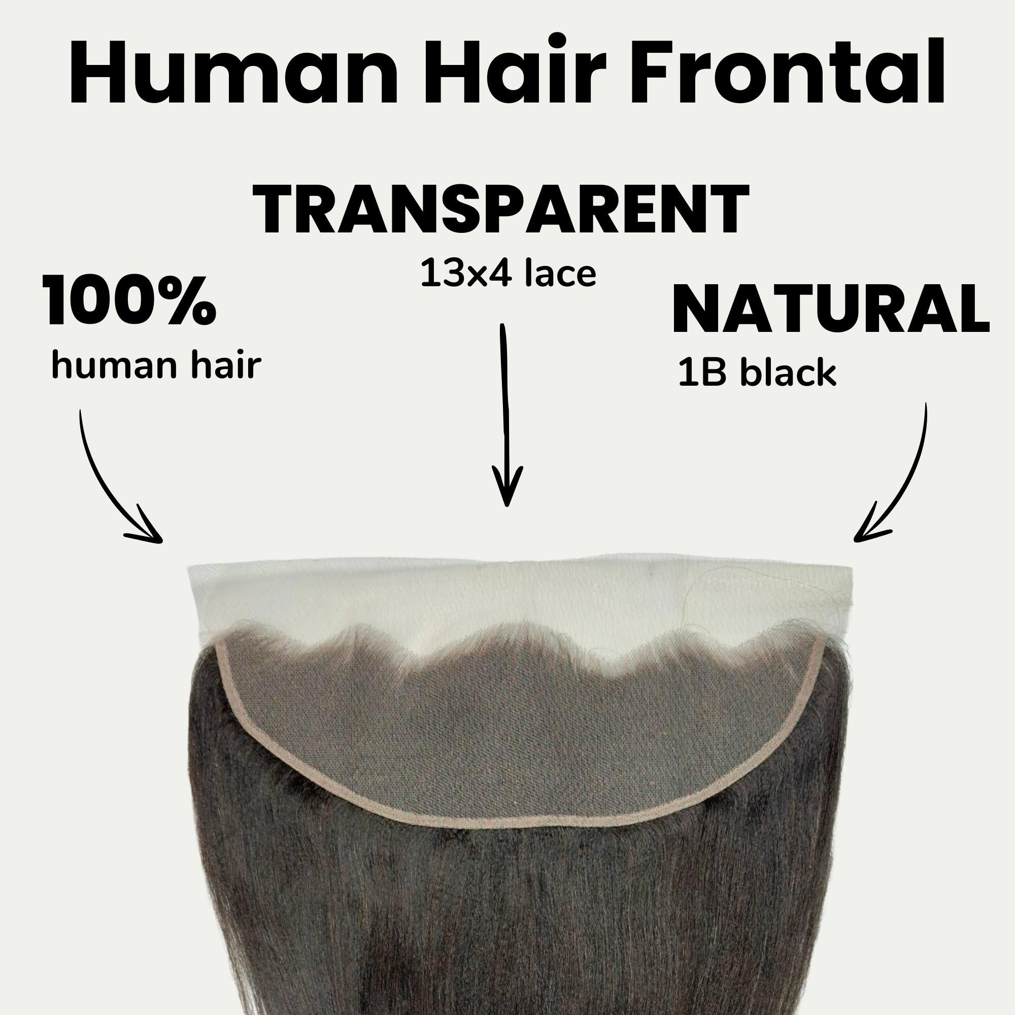 Yaki Straight 13x4 Transparent Lace Human Hair Frontal by Private Label