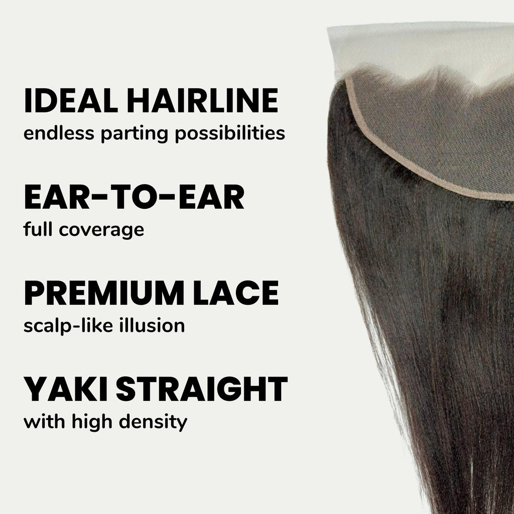 Yaki Straight 13x4 Transparent Lace Human Hair Frontal by Private Label