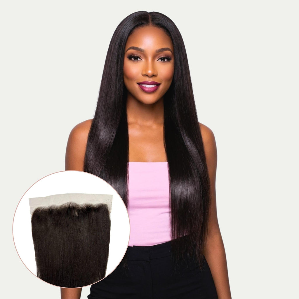 Yaki Straight 13x6 HD Lace Human Hair Frontal by Private Label