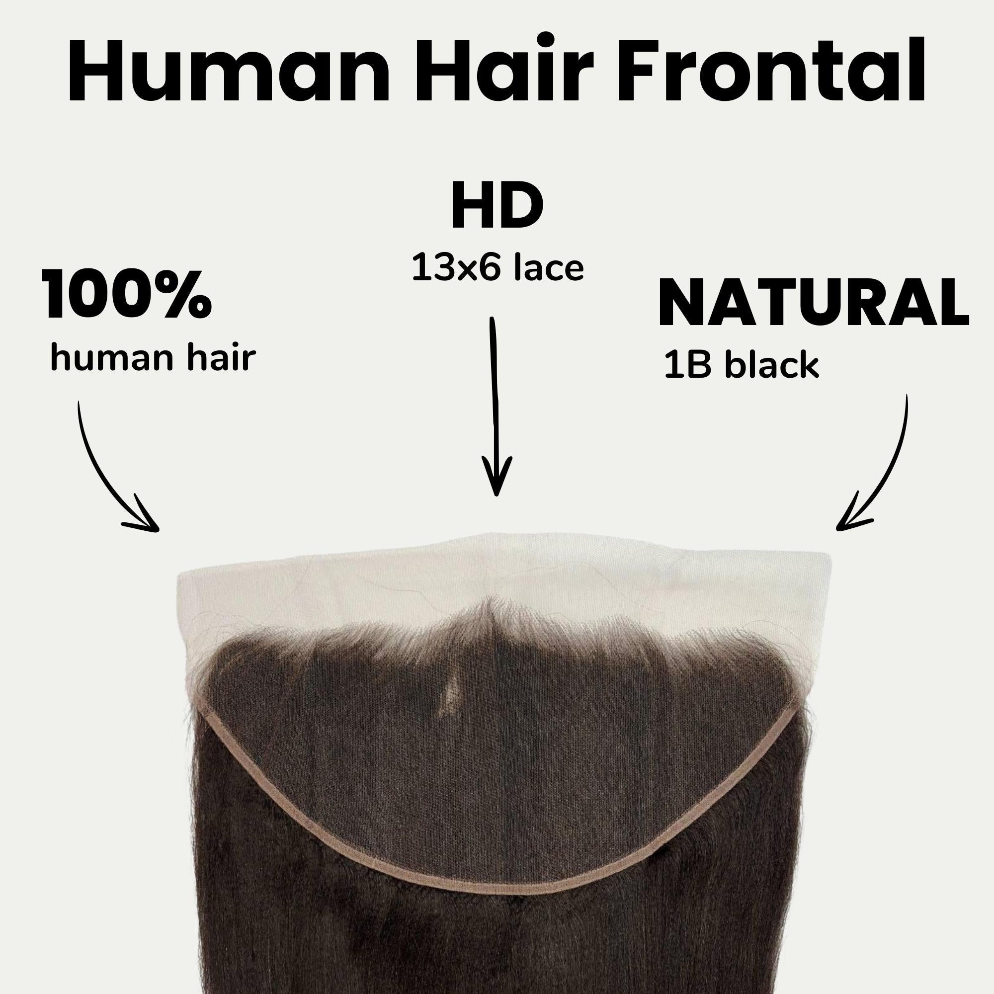 Yaki Straight 13x6 HD Lace Human Hair Frontal by Private Label