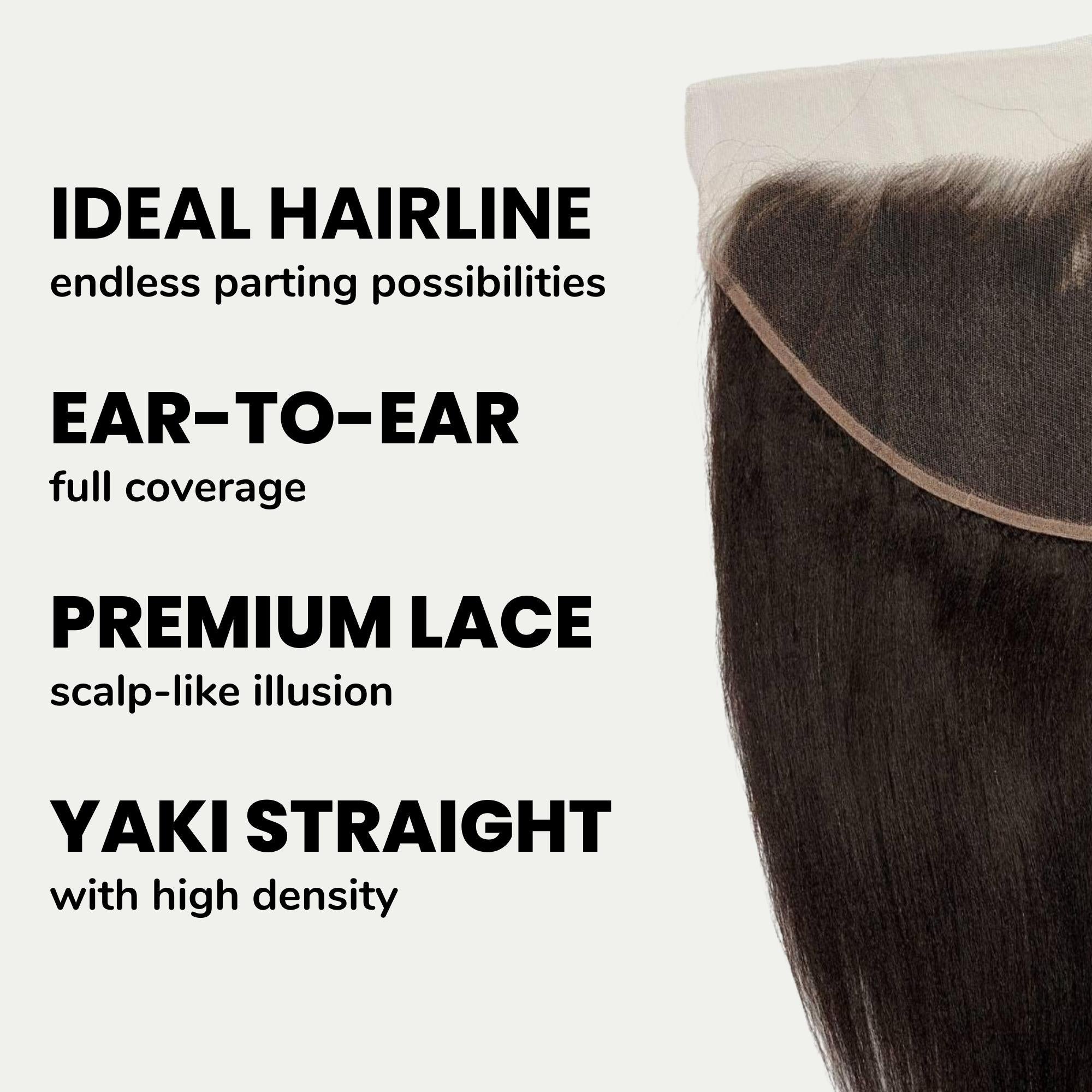 Yaki Straight 13x6 HD Lace Human Hair Frontal by Private Label
