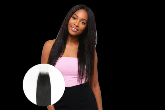 Yaki Straight 2x6 Transparent Lace Human Hair Closure by Private Label