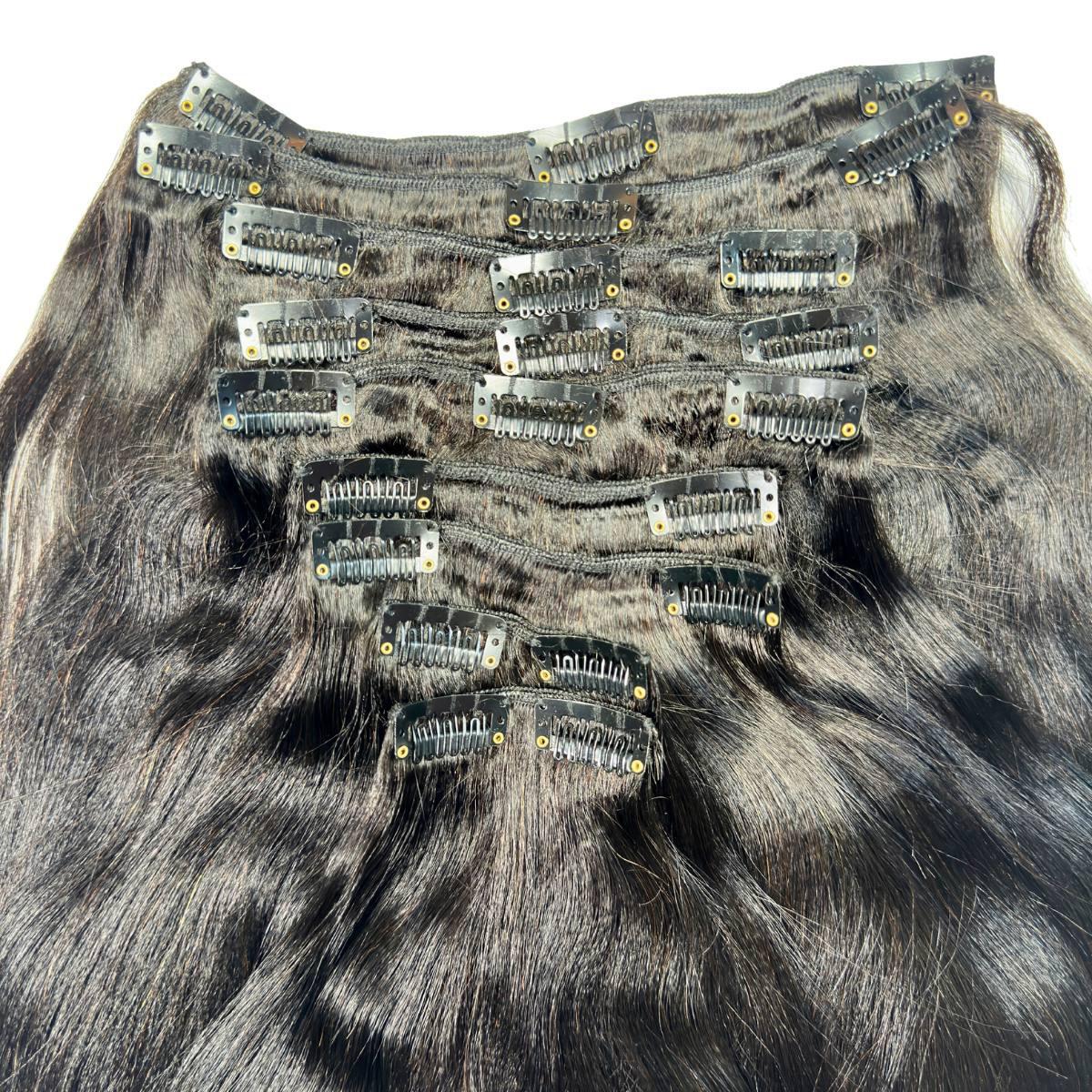 Yaki Straight Clip-In 100% Human Hair Extensions by Private Label