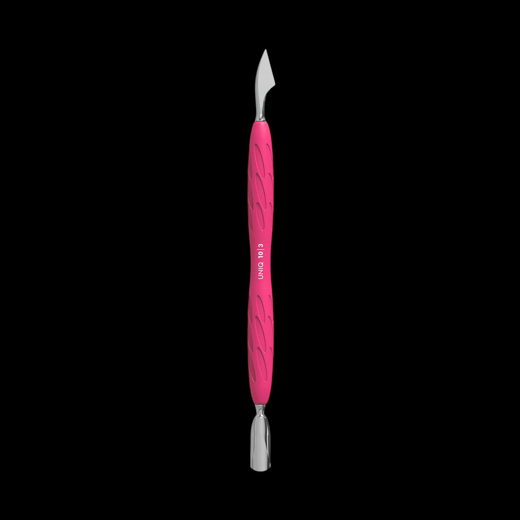 Manicure Pusher With Silicone Handle "Gummy" UNIQ 10 TYPE 3 (Narrow Rounded Pusher + Hatchet) -PQ-10/3- STALEKS by kvadrat store
