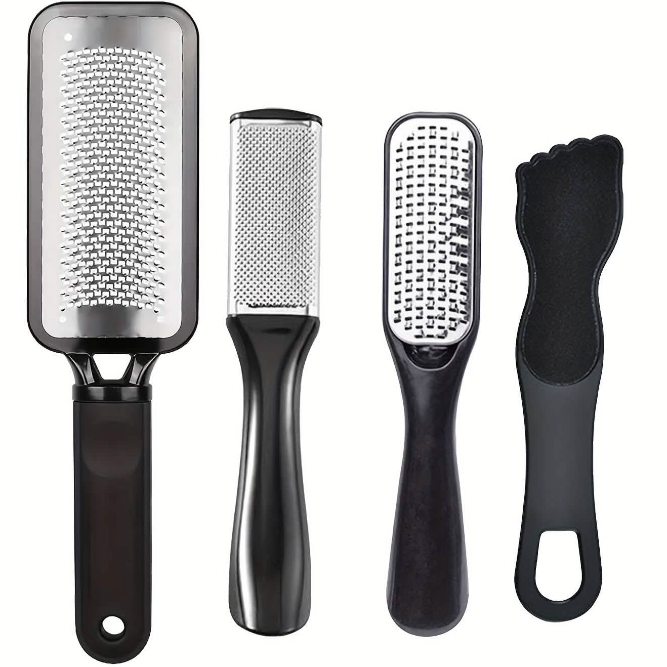 4-Piece Stainless Steel Foot File Set – Callus & Dead Skin Remover by DailySale