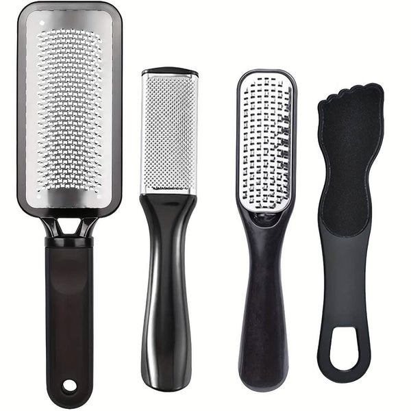 4-Piece Stainless Steel Foot File Set – Callus & Dead Skin Remover by DailySale