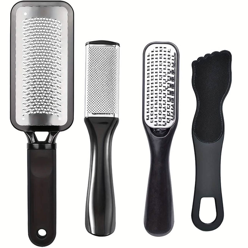 4-Piece Stainless Steel Foot File Set – Callus & Dead Skin Remover by DailySale