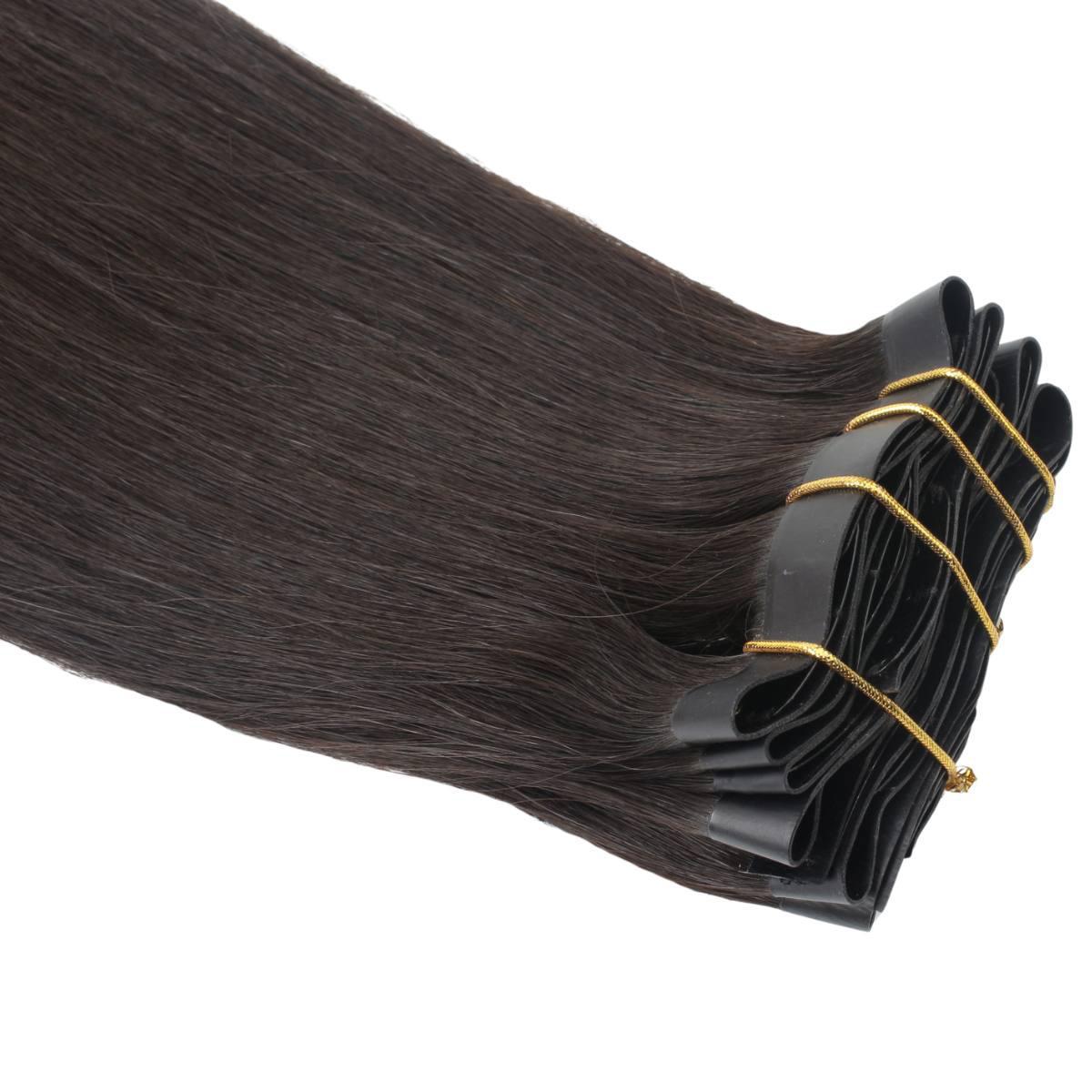 Raw Straight Seamless Clip-In 100% Human Hair Extensions by Private Label