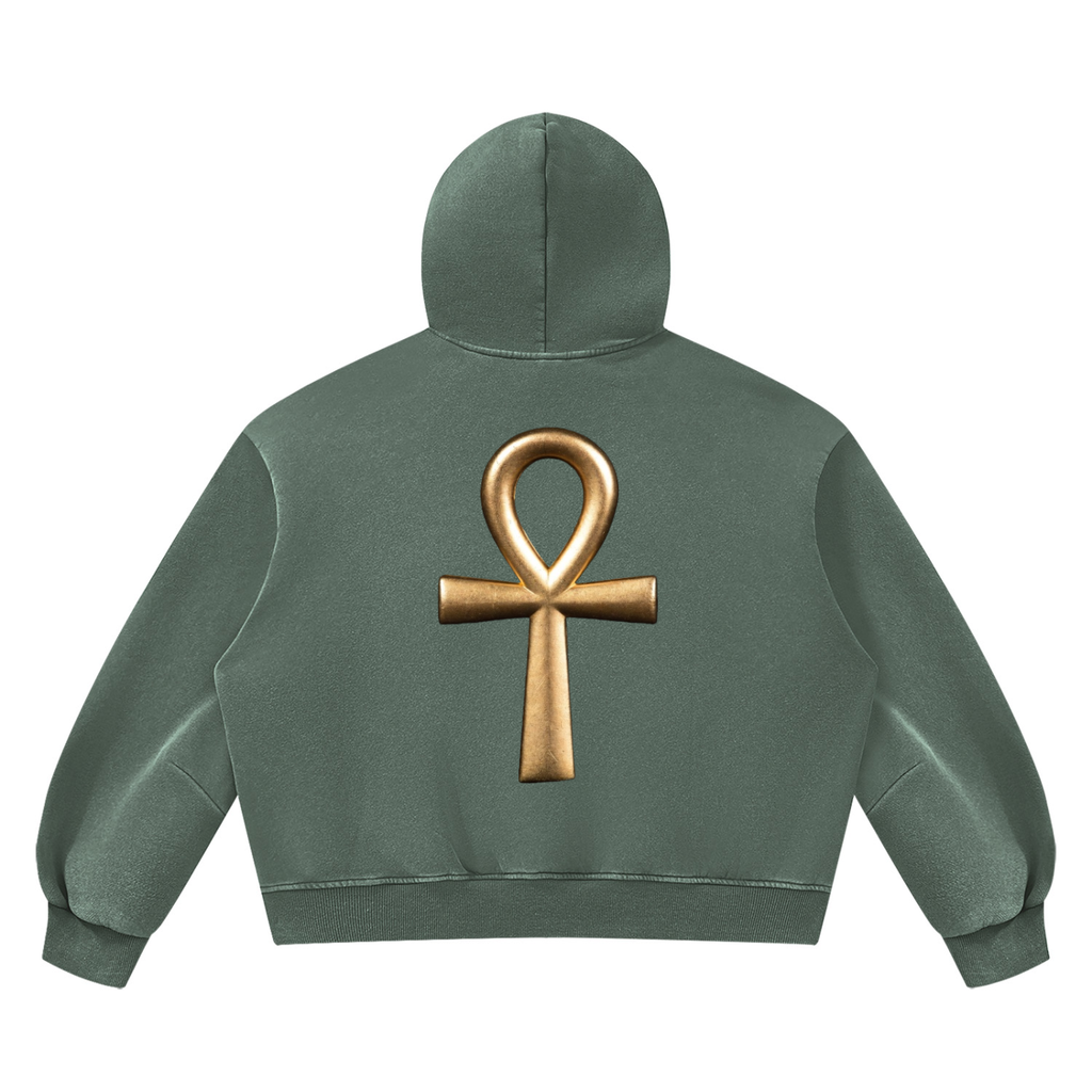 Unisex Vintage Wash Boxy Fleece Hoodie