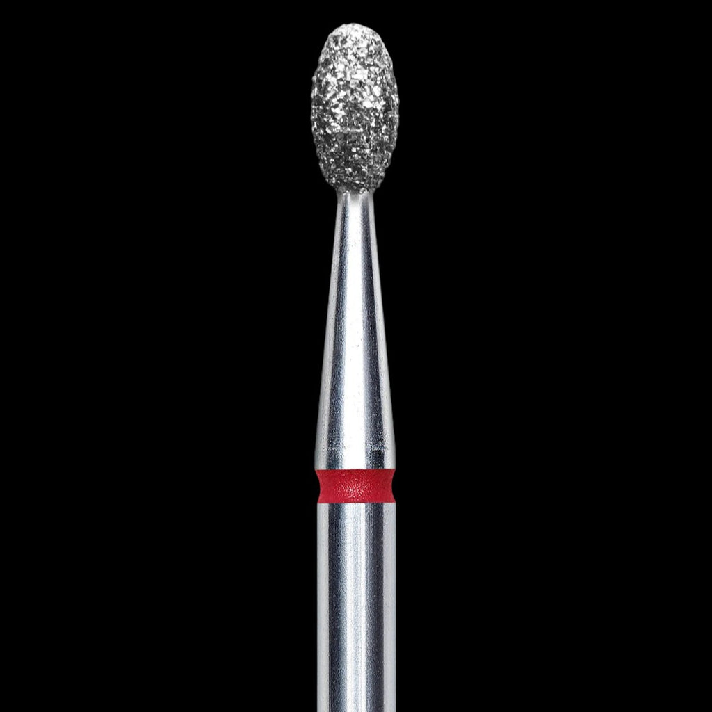 DIAMOND NAIL DRILL BIT, "OLIVE", RED, HEAD DIAMETER 2.5 MM/WORKING PART 5 MM (FA130R025/5) - STALEKS™ by kvadrat store
