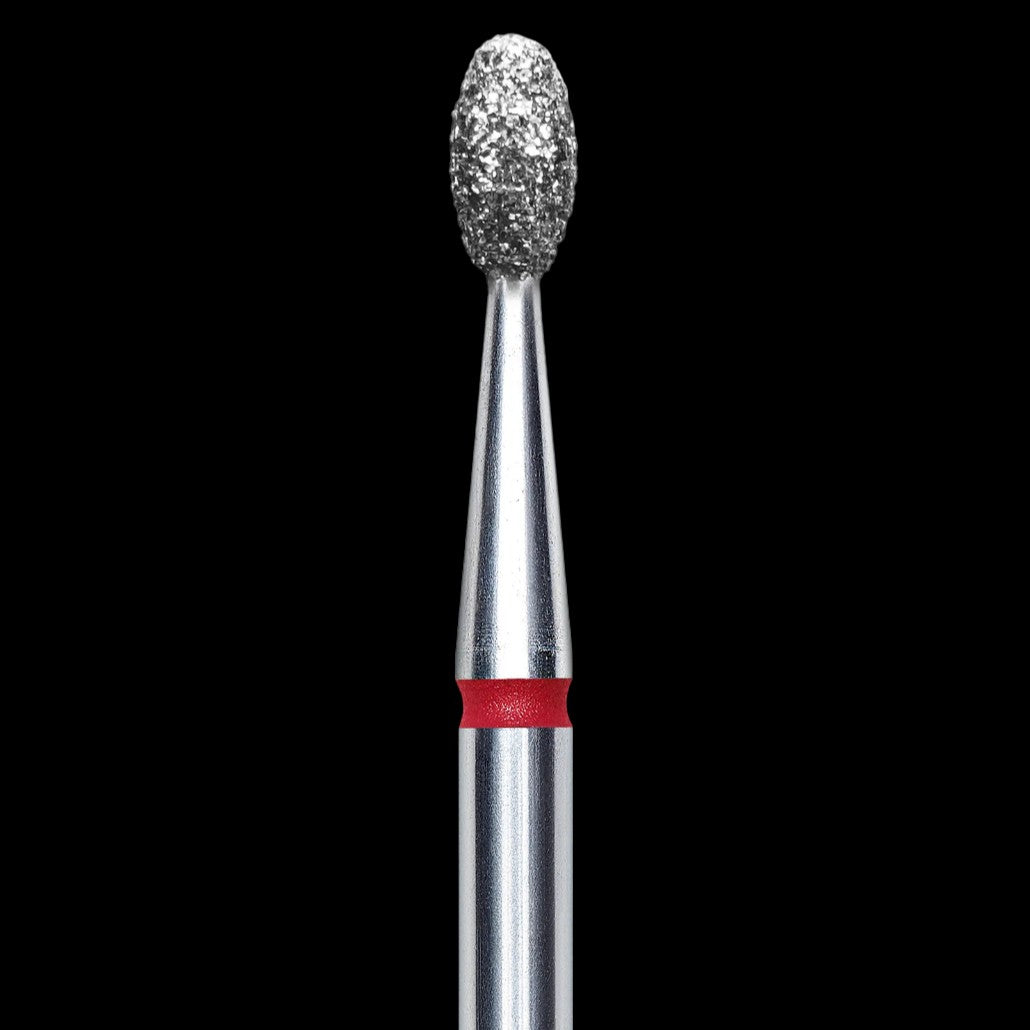 DIAMOND NAIL DRILL BIT, "OLIVE", RED, HEAD DIAMETER 2.5 MM/WORKING PART 5 MM (FA130R025/5) - STALEKS™ by kvadrat store