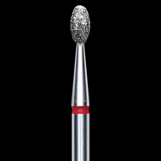 DIAMOND NAIL DRILL BIT, "OLIVE", RED, HEAD DIAMETER 2.5 MM/WORKING PART 5 MM (FA130R025/5) - STALEKS™ by kvadrat store