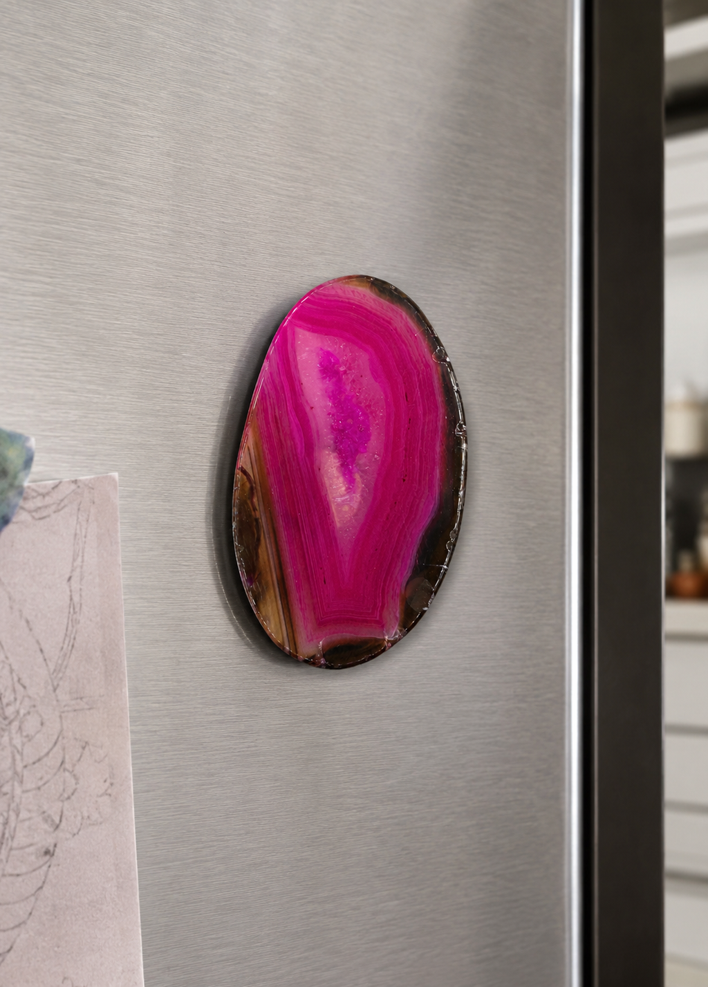 Agate Slice Crystal Fridge Magnet