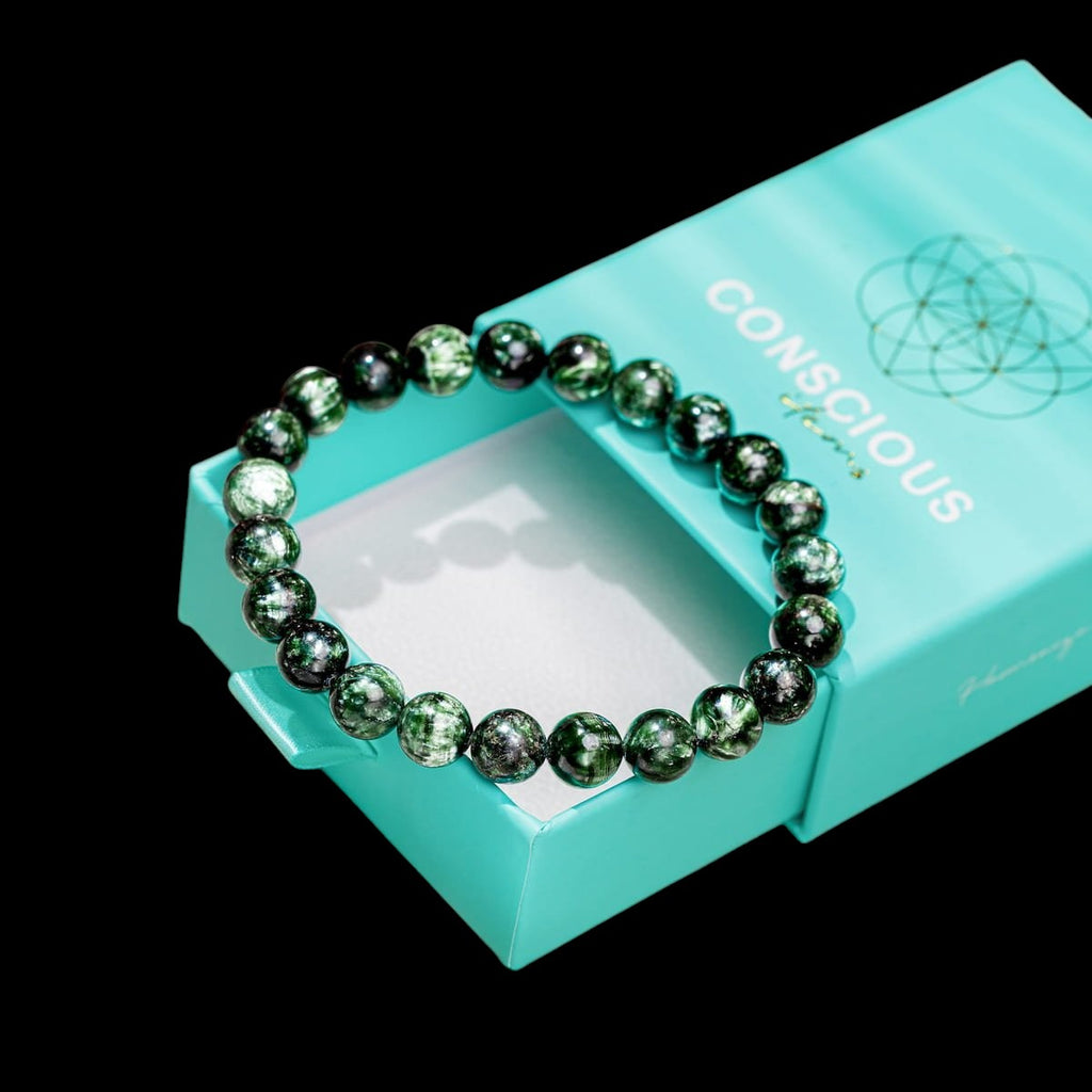 Angel Energy – Rare Seraphinite Bracelet of Transformation by Conscious Items