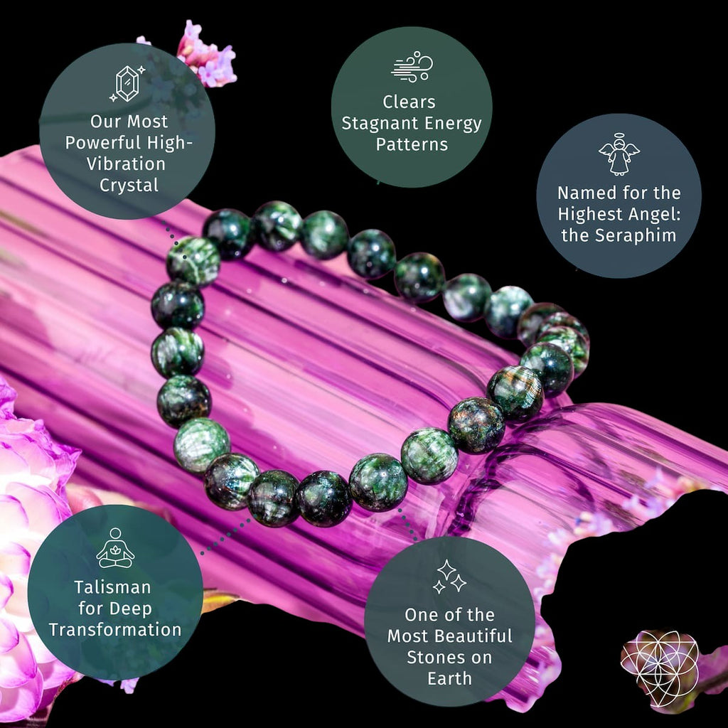 Angel Energy – Rare Seraphinite Bracelet of Transformation by Conscious Items