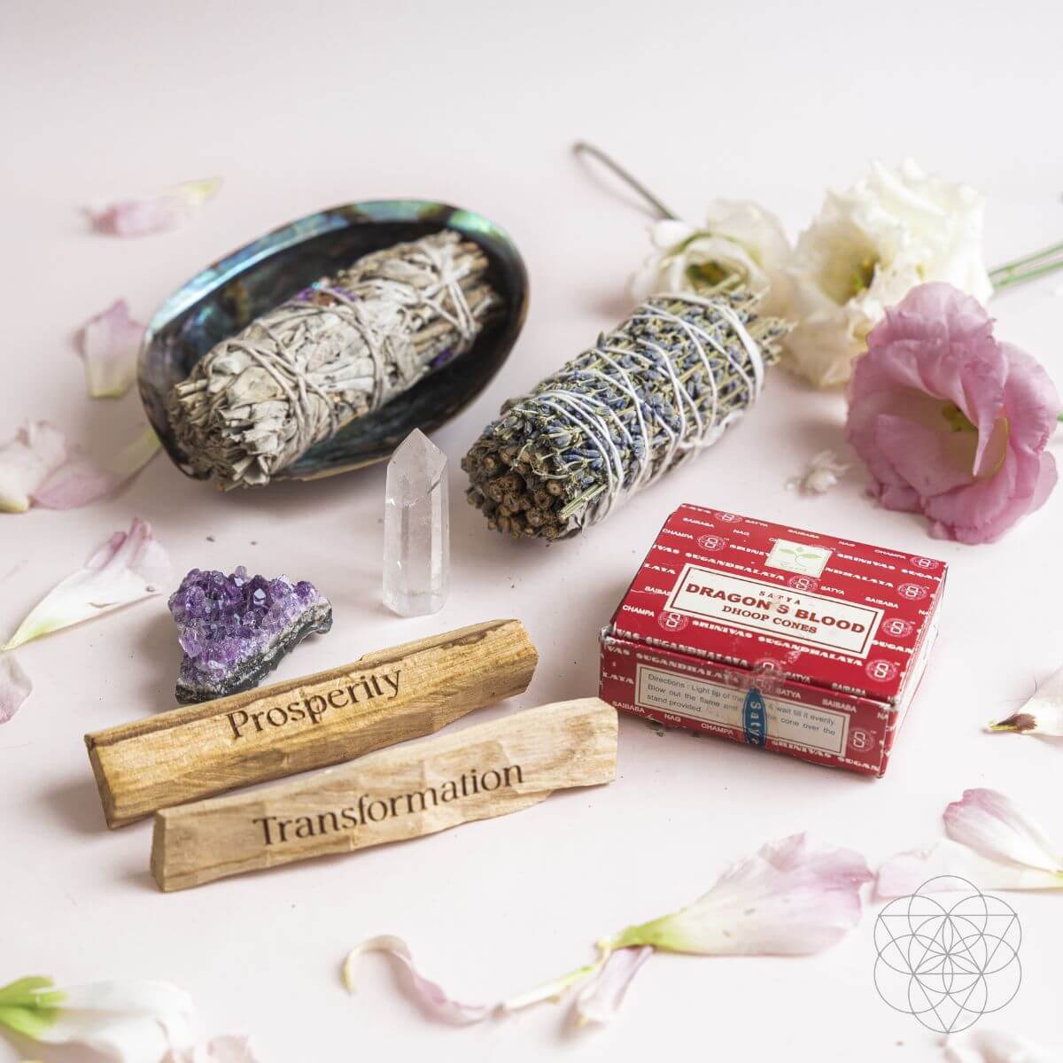 Attract Abundance - Premium Manifestation Smudge Kit (8 Pieces) by Conscious Items