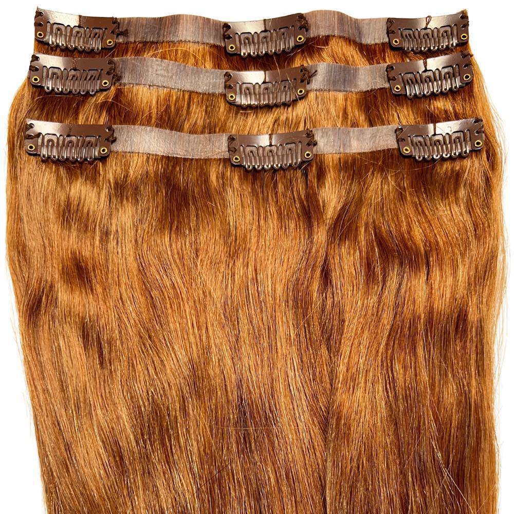 Auburn Seamless Clip-In 100% Human Hair Extensions by Private Label