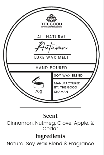 Autumn - Luxe Hand-Poured Natural Soy Wax Melts by The Good Shaman