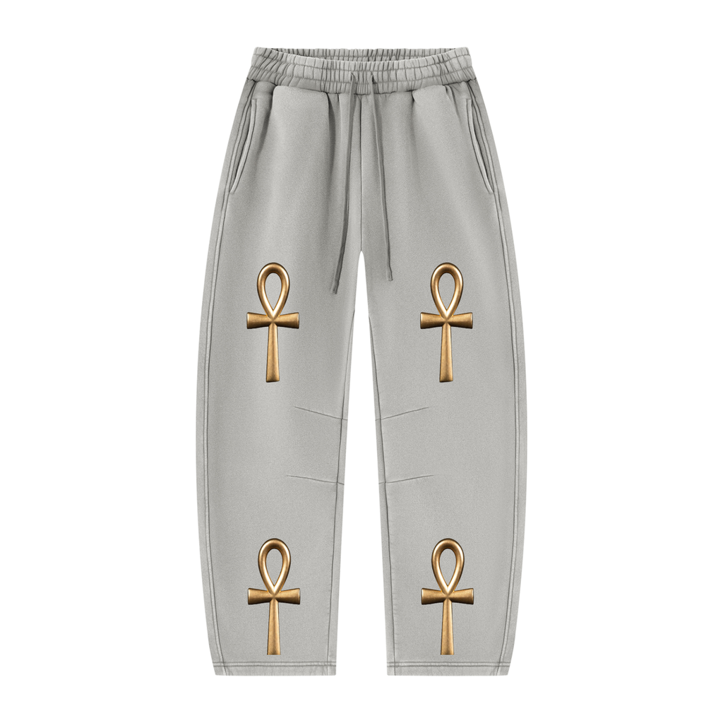 Unisex Vintage Wash Barrel Leg Fleece Sweatpants