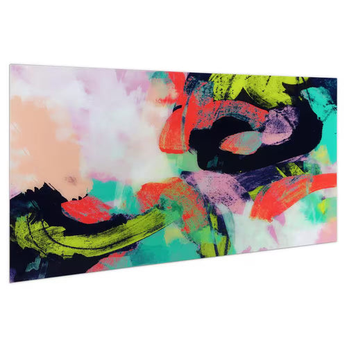 "Colorful" Frameless Free Floating Tempered Art Glass by EAD Art Coop Wall Art by Hendrix Arts