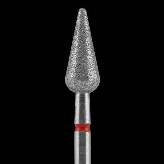 STALEKS - Diamond nail drill bit, "Pointed Pear", red, EXPERT 5/12 mm (FA100R050/12) by kvadrat store
