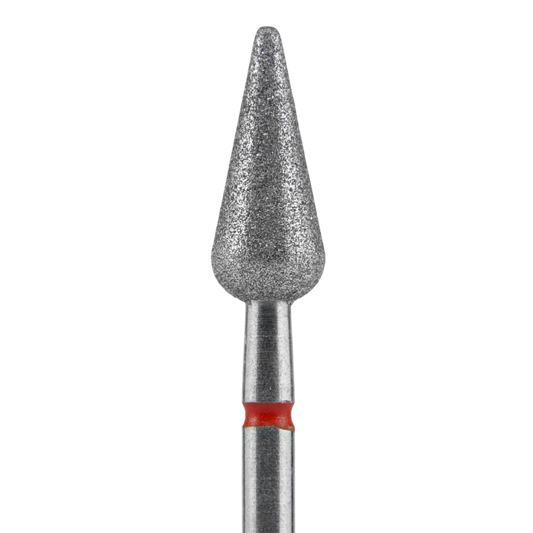 STALEKS - Diamond nail drill bit, "Pointed Pear", red, EXPERT 5/12 mm (FA100R050/12)
