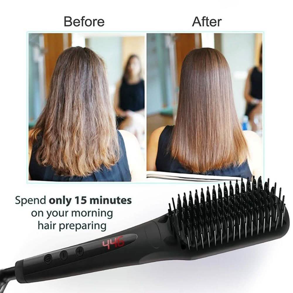Beauty Experts Ceramic Ion Hair Straightening Brush by DailySale