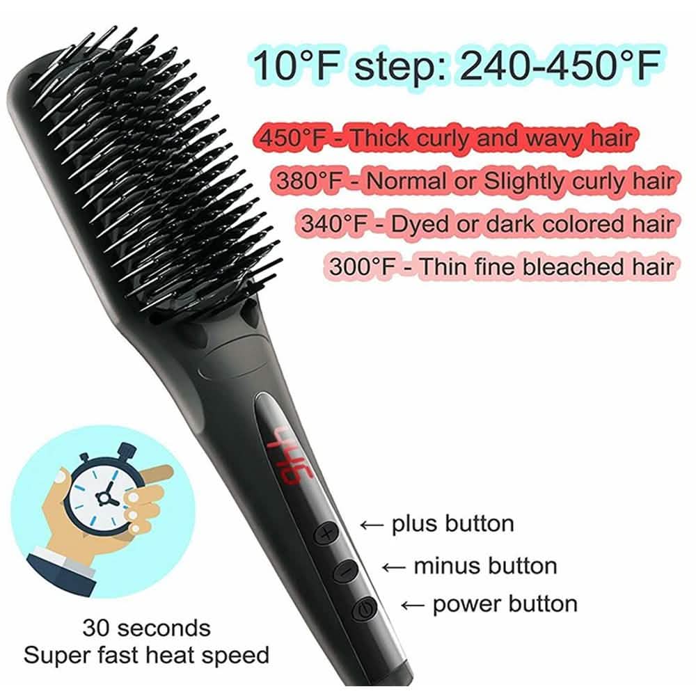 Beauty Experts Ceramic Ion Hair Straightening Brush by DailySale