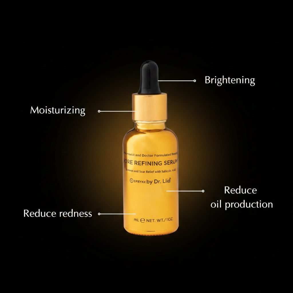 Pore Refining & Redness Relief Serum – Vegan, Gluten-Free, Hypoallergenic Brightening Formula by EpiLynx
