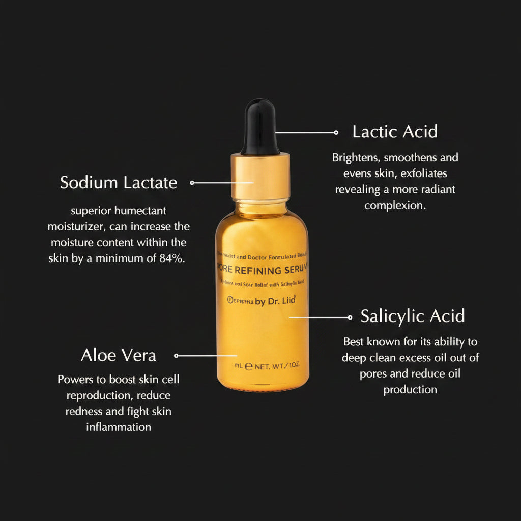 Pore Refining & Redness Relief Serum – Vegan, Gluten-Free, Hypoallergenic Brightening Formula by EpiLynx