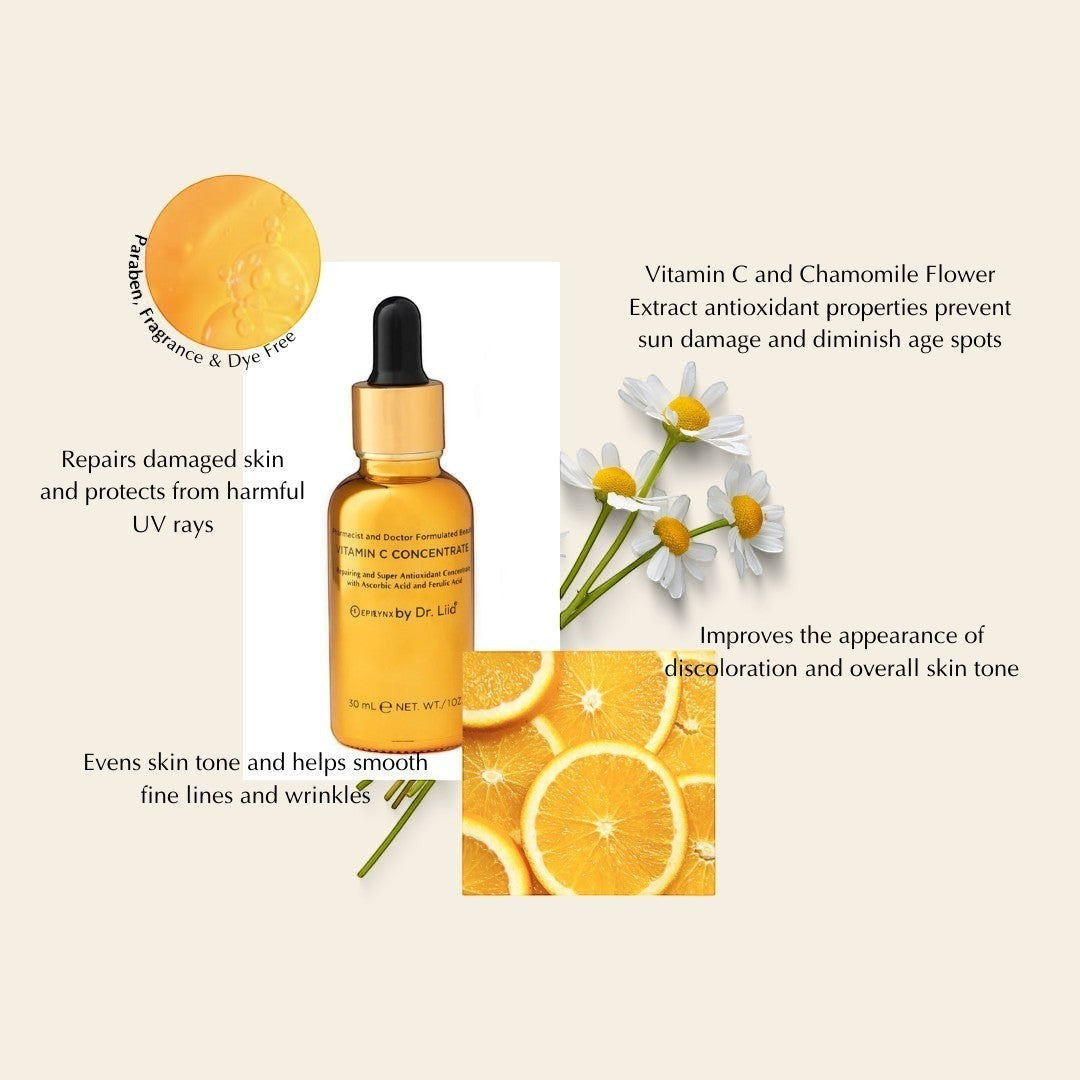 Brightening Vitamin C Glow Serum for Sensitive & Dry Skin – Vegan, Gluten-Free, Anti-Aging, Fragrance-Free by EpiLynx
