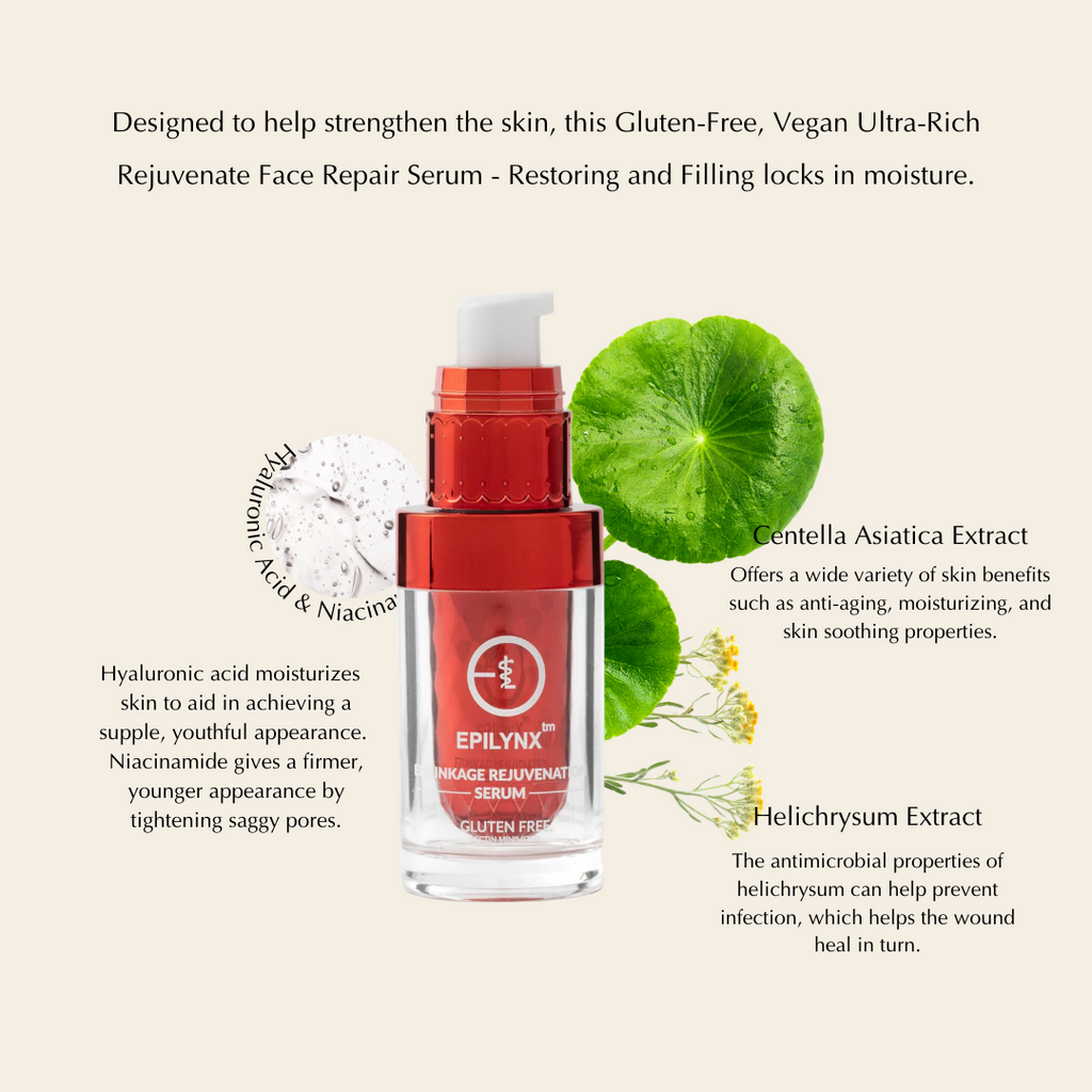 Enriching Ageless Rejuvenate Face Serum – Hydrating, Firming & Vegan (Gluten-Free, Mature Skin Friendly) by EpiLynx
