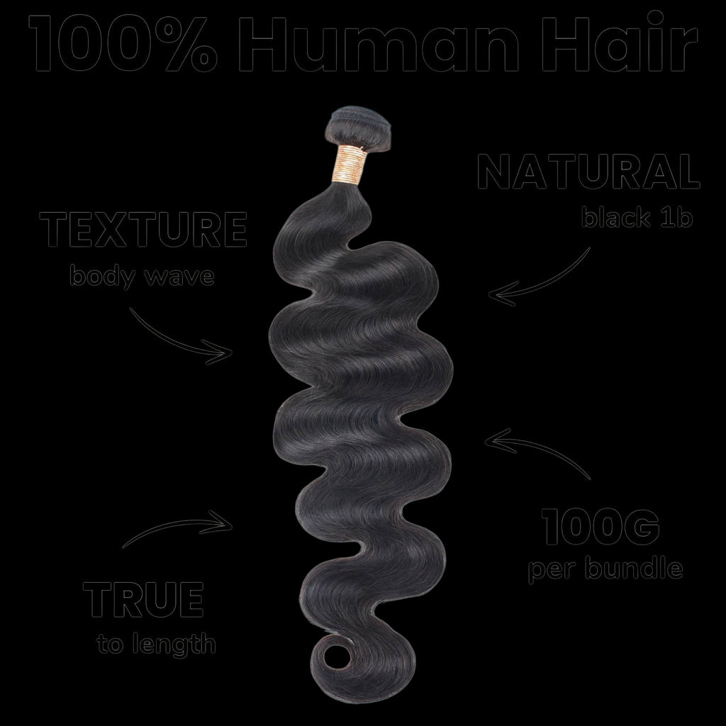 Brazilian Body Wave 100% Human Hair Bundles by Private Label