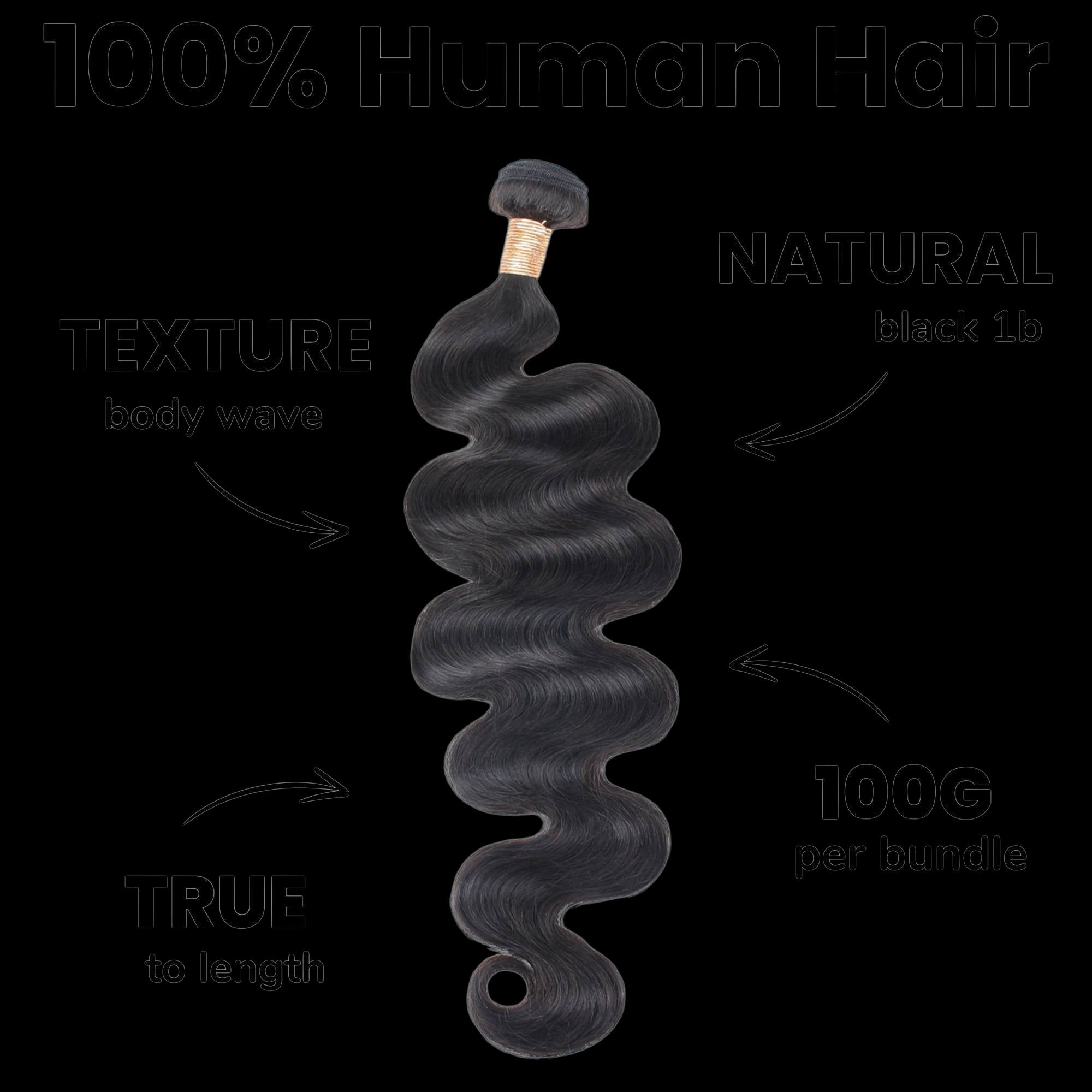 Brazilian Body Wave 100% Human Hair Bundles by Private Label