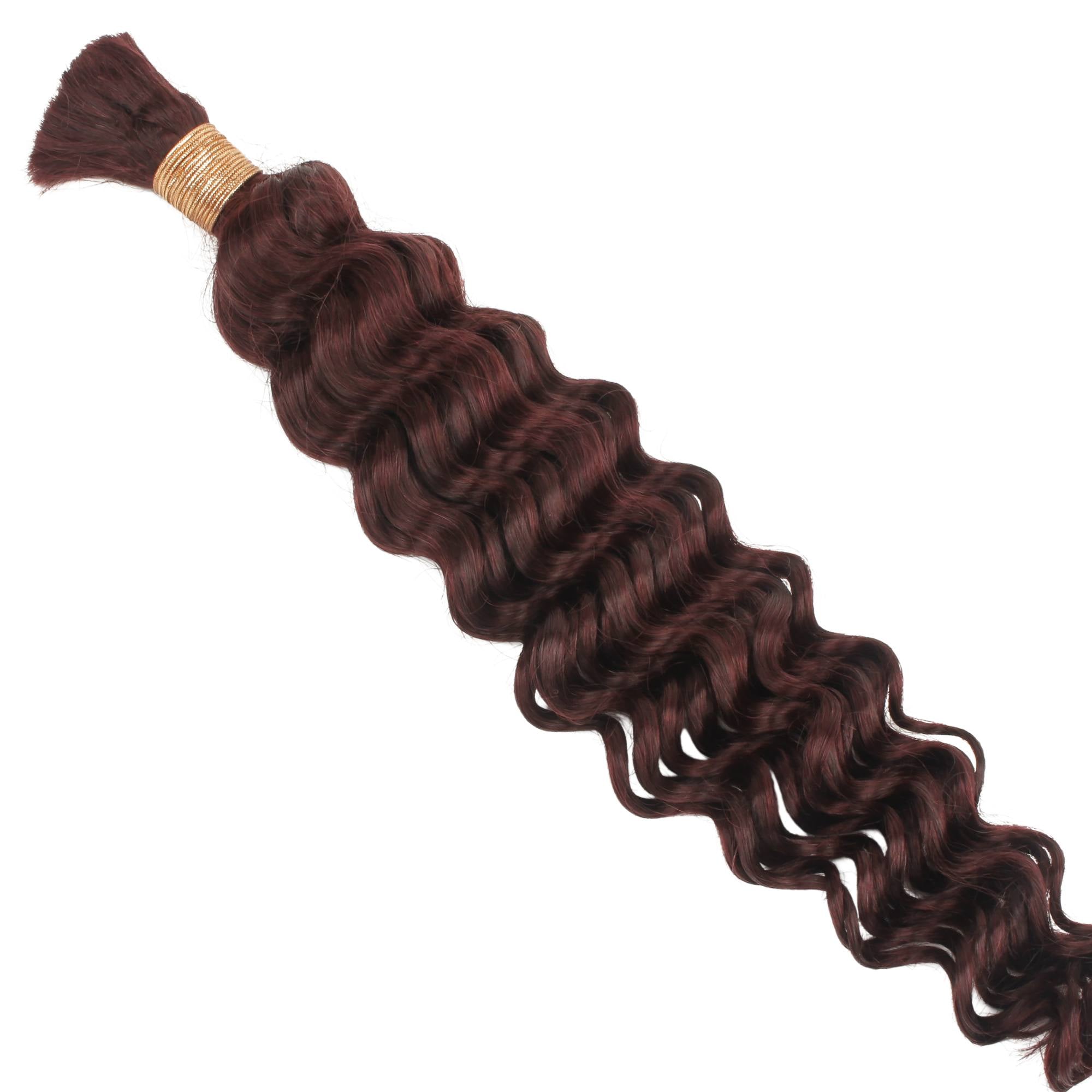 Burgundy Deep Wave Color 99J Bulk 100% Human Braiding Hair by Private Label
