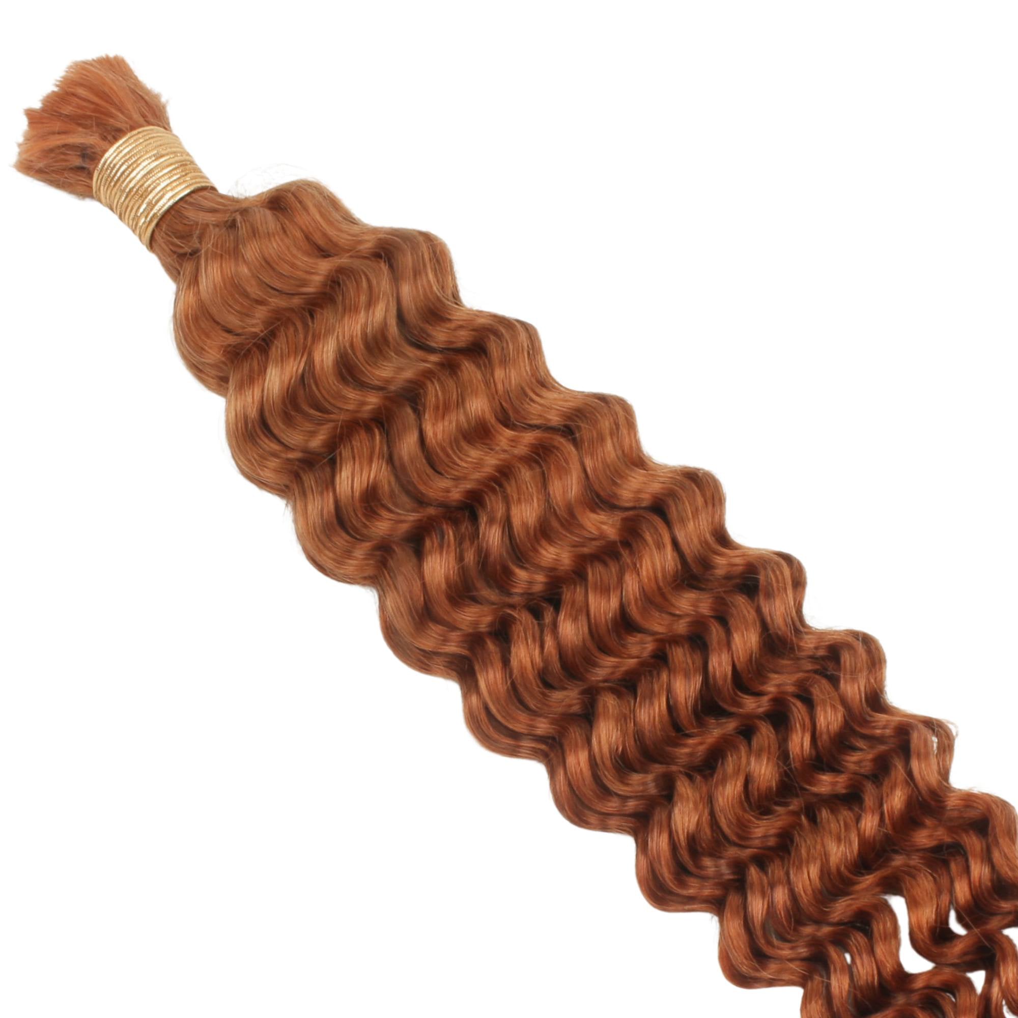 Copper Deep Wave Color 350 Bulk 100% Human Braiding Hair by Private Label