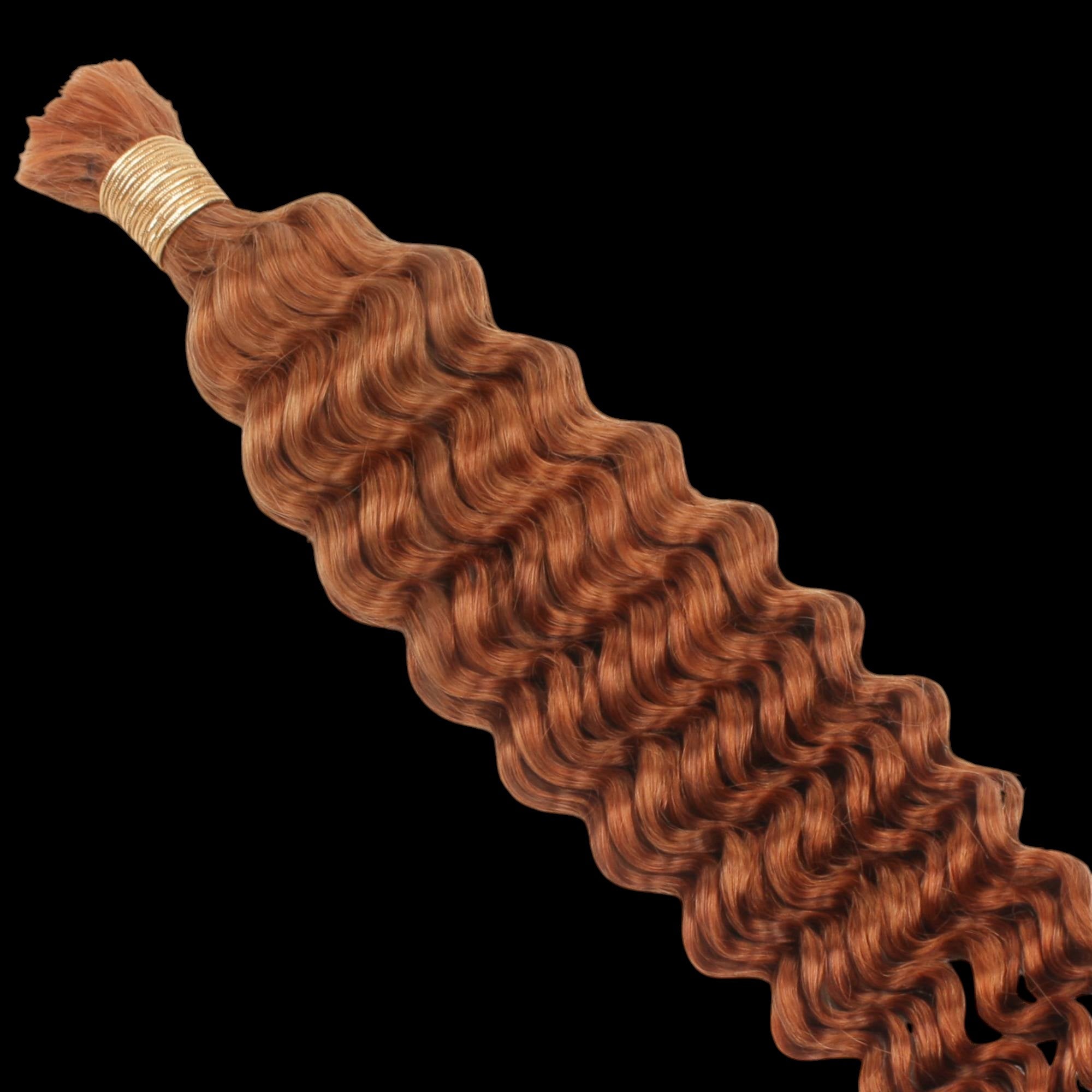 Copper Deep Wave Color 350 Bulk 100% Human Braiding Hair by Private Label