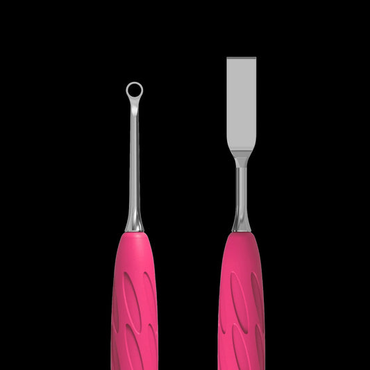 Manicure Pusher With Silicone Handle "Gummy" UNIQ 11 TYPE 1 (Flat Straight Pusher + Ring) PQ-11/1- STALEKS by kvadrat store