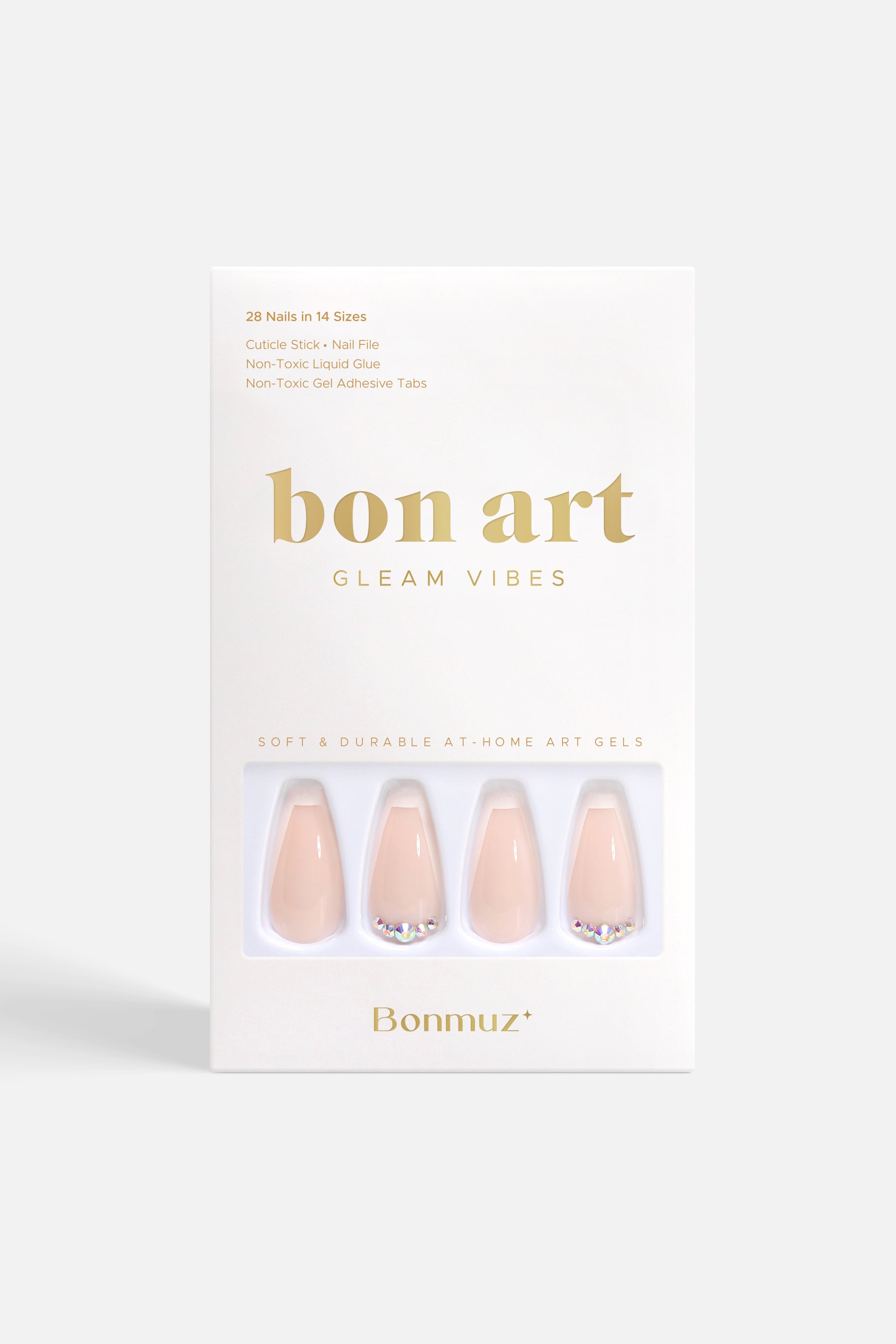 Beige Twinkle | Soft & Durable Press-On Nails by Bonmuz