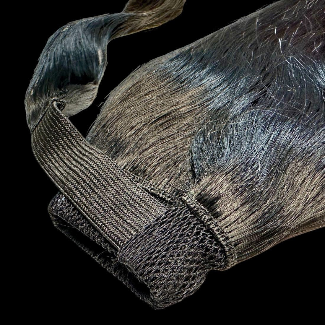 Jet Black 100% Human Hair Ponytail Extension by Private Label