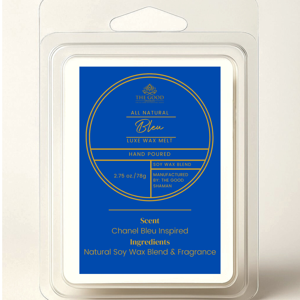 "Bleu" - Luxe Hand-Poured Natural Soy Wax Melt Chanel Bleu Inspired Fragrance by The Good Shaman